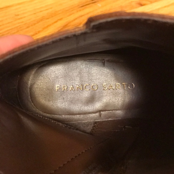 Franco Sarto Brown Leather Zip Booties, 7.5 - Picture 6 of 7